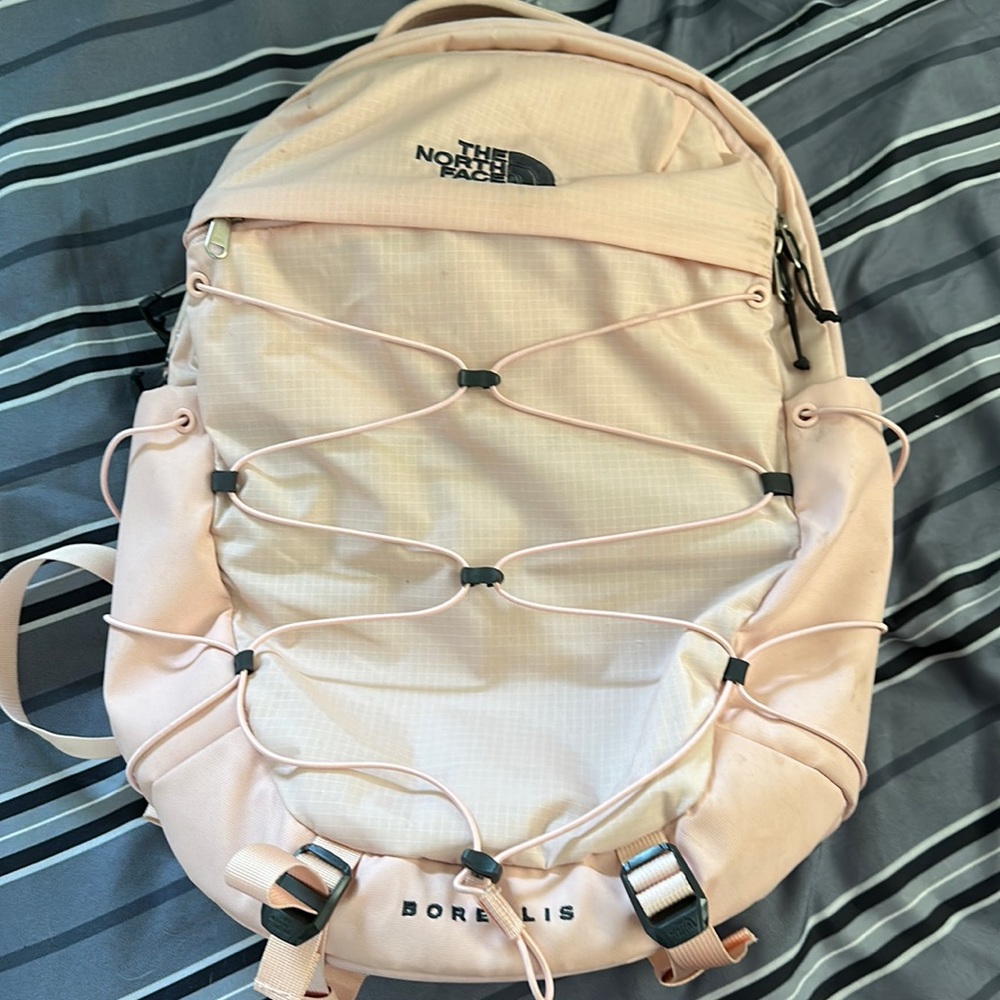 pink north face backpack